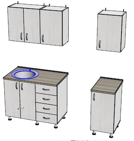 Kitchen Furniture Set for Cooking and Storage by Narmada