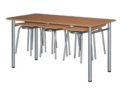 School Dining Table with 6 Chairs