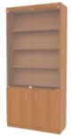 Glass Display Stand with 4 Shelves, 800x350x2150 mm