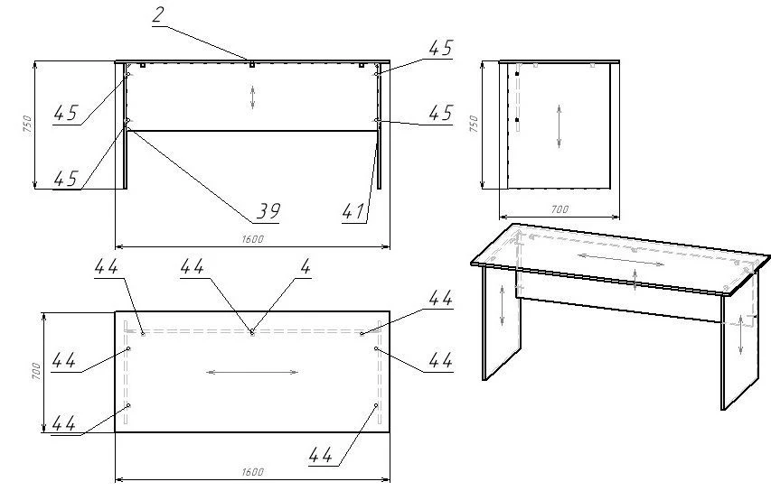 Wooden Writing Desk for Office or Home Use