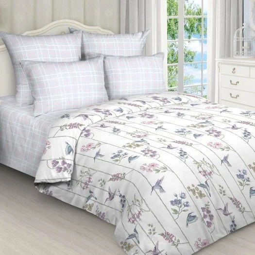 Bleached Cotton Percale Fabric, Printed, Smooth Dyed Art. 100П-19