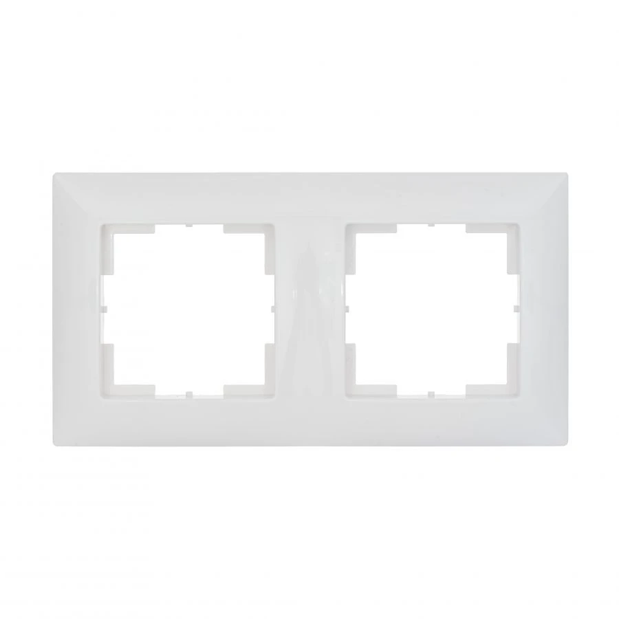 Double Socket Frame "MARIA", White Color