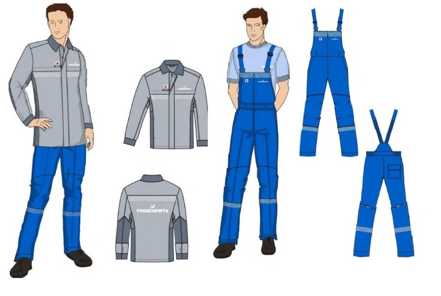 Men's Workwear Sets (Jacket-Shirt, Overalls) for Transneft Workers