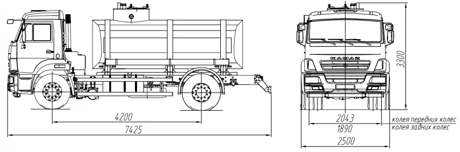 Food Liquid Transportation Tank AЦВ 4680D1-20 on KAMAZ 43253-G5