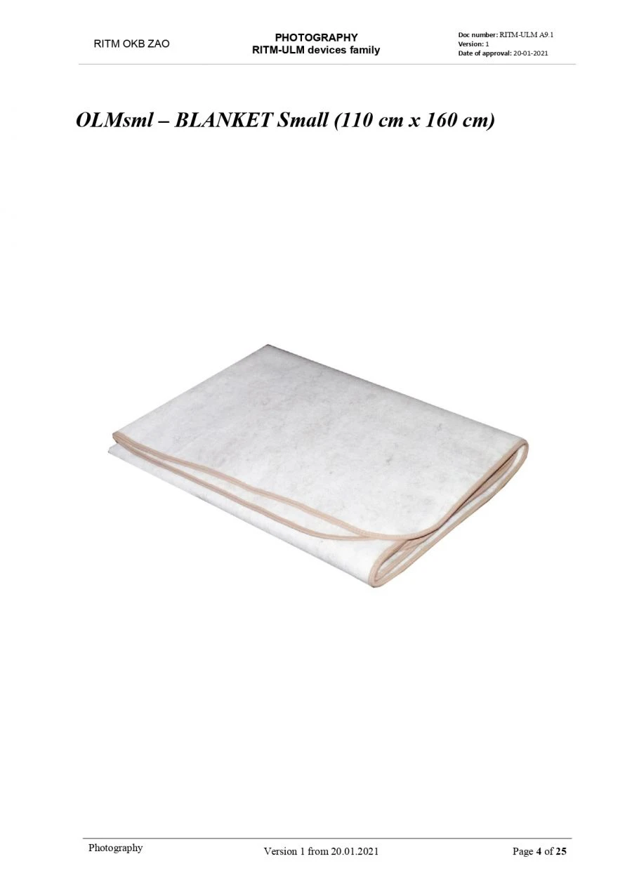 Multi-layer Healing Device with Metallized Film "RITM-ULM" / Small Healing Blanket (OLM)