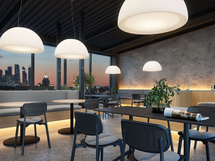 Dome-Shaped LED Pendant Light 80 cm IP65 4000K