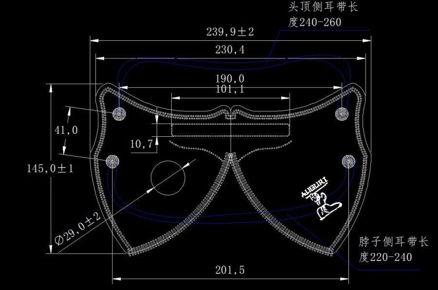 Medical Half-Mask AUGURI (FFP3) with Head Strap, AMS-103