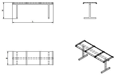 Metal Bench for Seating, SM Series