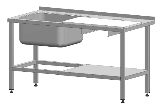 Fish Cleaning Table with Washing Compartment 1500x700x850 mm, Stainless Steel