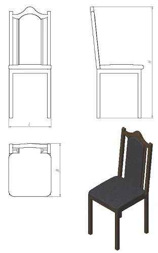 Wooden Frame Chair for Sitting - STU.DK.S Series