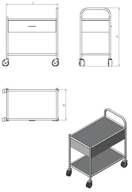 Manipulation Table with Drawer for Research and Equipment (Model ST.M.Y)