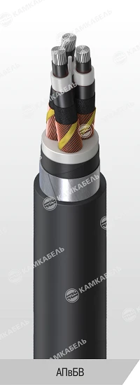 High Voltage Power Cable with Aluminum Conductors 6kV AПвБВ