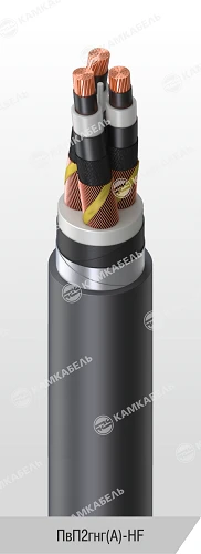 Power Cable with Copper Conductors and Cross-Linked Polyethylene Insulation, 6-35 kV, PвП2гнг(А)-HF
