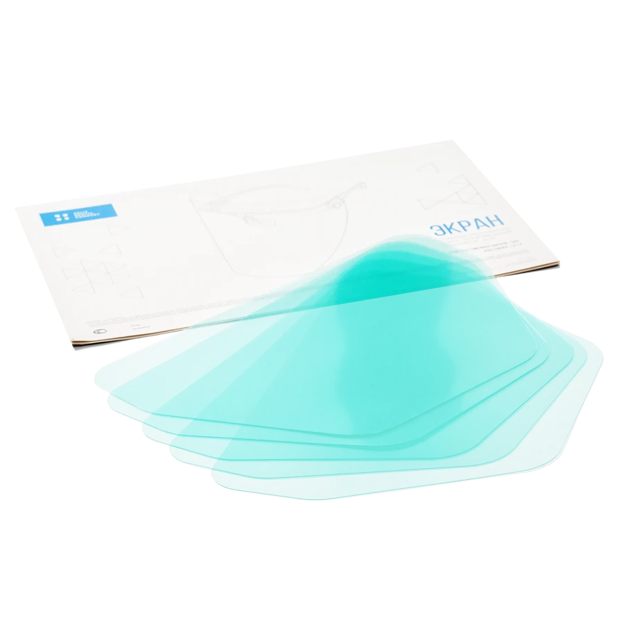 Transparent Polymer Eye and Respiratory Protection Screen for Dentists - E3-CELIT, 5 Shields