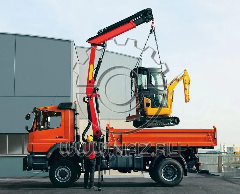 Cargo Platform with Crane Manipulator 67066F on KAMAZ 65115 Chassis