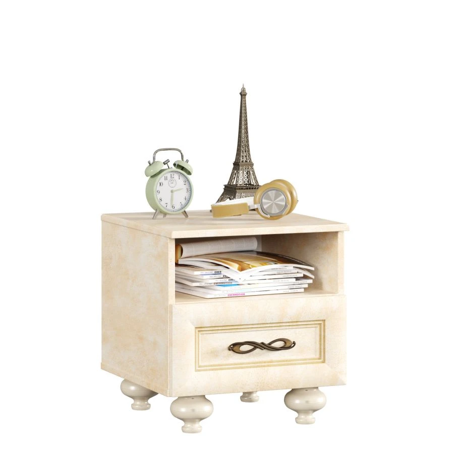 Alexandria Nightstand (Lento Leather/Rustica) Model LD.510040.000