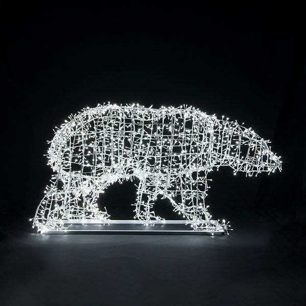 Illuminated Bear Figure for Festive Decorations