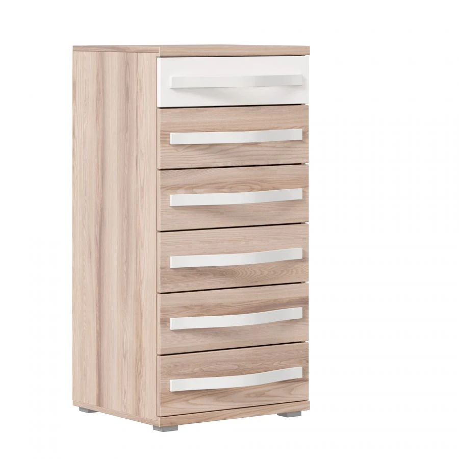 High Cabinet Marta LD.636130.000 (White/Desira Ash)