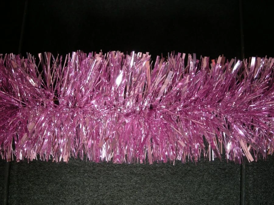 5-Layer Tinsel Garland, 1.8M Long, Light Pink