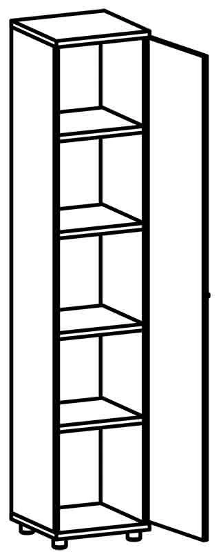 Document Cabinet, Narrow, High Door, Model 8113, Galant Series