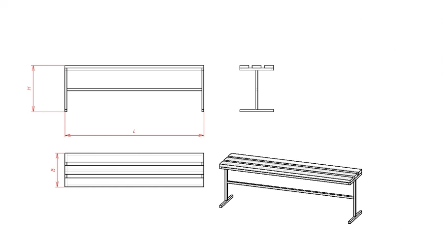 Metal Frame Bench (SMK Series) for Seating