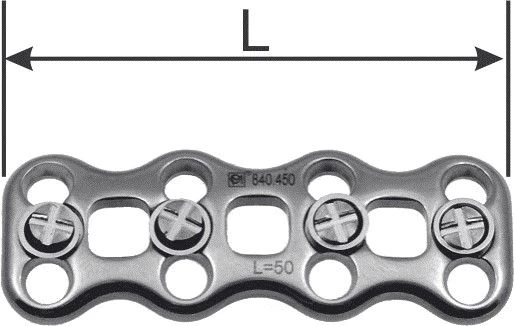 Cervical Plate for Front Stabilization, Length 47-77mm, Model 840.4XX