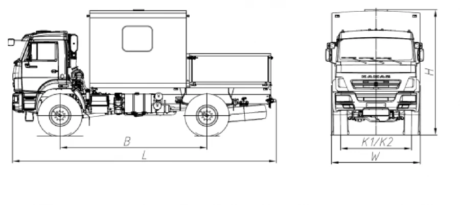 Passenger Cargo Workshop Truck on KAMAZ 43502 Chassis Model 676512