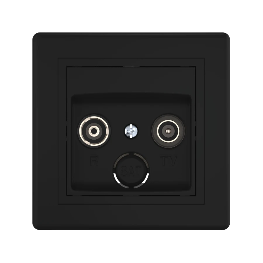 Hidden Installation TV/FM Antenna Socket, Black (Soft Touch), Art. 612Z.E1E1E1