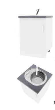 Kitchen Floor Cabinet with Sink KTNM, Model "MS MEBEL