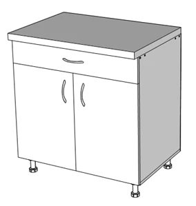 Distribution Table Type 1 with Shelves and Drawers
