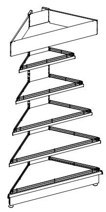 Corner Wall-Mounted Shelf, Single-Sided, Type 4 ST4-UV