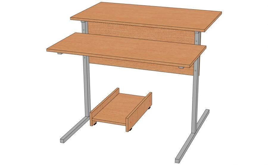 Sturdy Computer Desk with Metal Frame - Model SKM-1.1