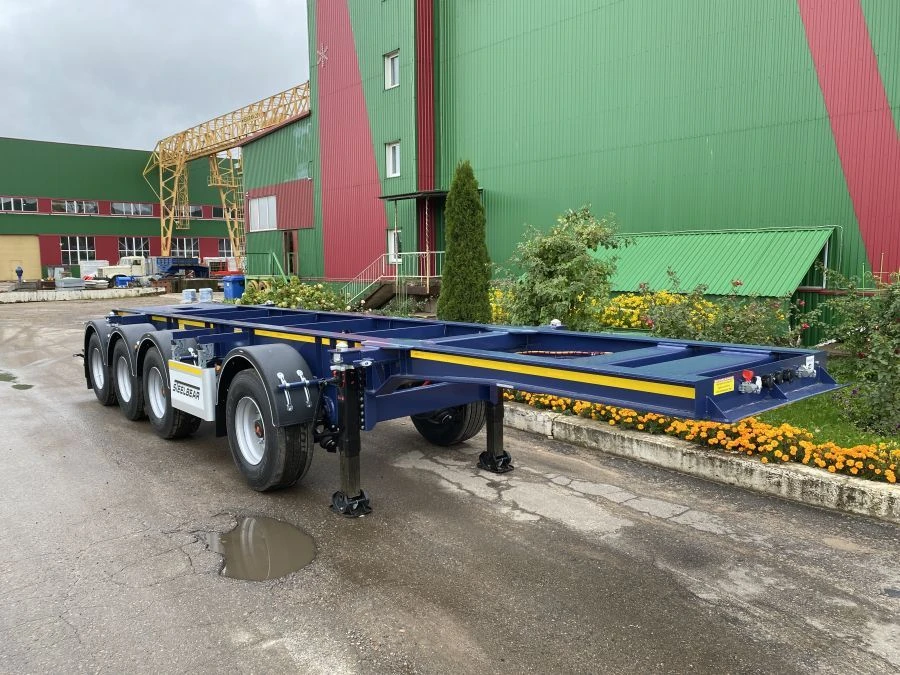 Four-Axle Container Carrier Semi-Trailer PD-41R with BPW Axle Assembly