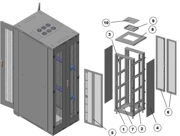 Floor-mounted Telecommunication Cabinet 47U, 800x2260x1200, 2 Doors