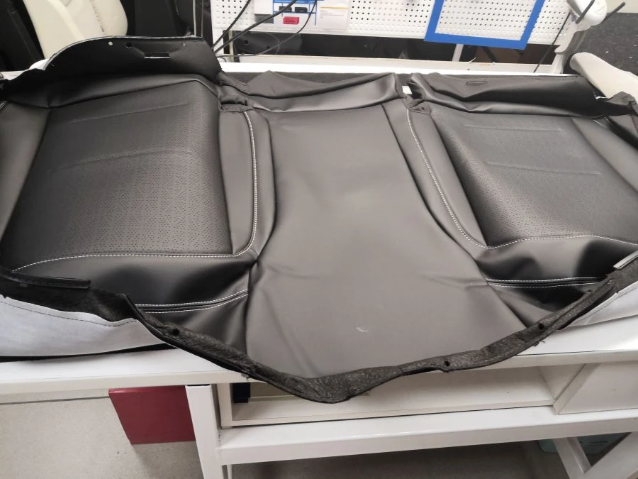 Black Leather Rear Seat Cushion Cover 7002440XST33A8P