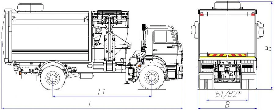 Side Loading Garbage Truck Model MK-4554-05
