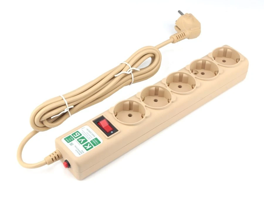 Power Cube 3.0m Extension Filter with 5 Outlets (Beige)