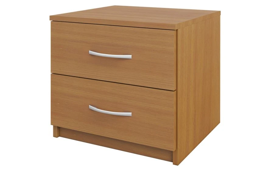 Wooden Nightstand with Glass Top