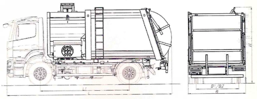 Side Load Garbage Truck MK-4555-15