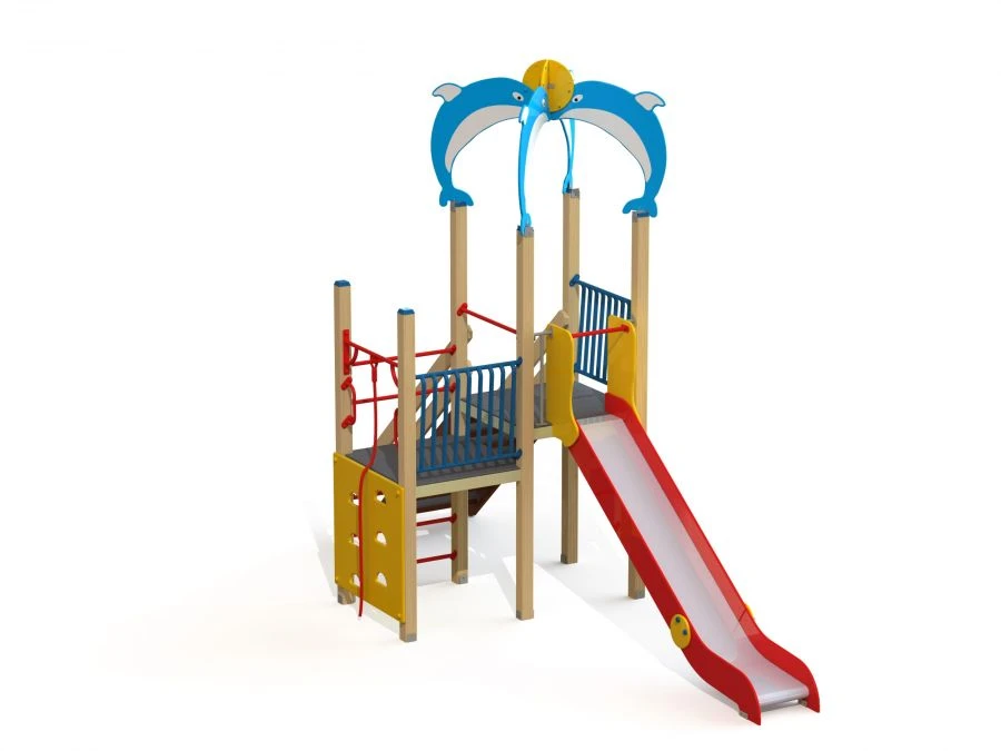 Children's Play Complex with Dolphin Roof, Model DIK 1.29