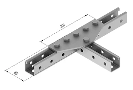 Stainless Steel Plate with 6 Holes SMA 610, 80x204mm, 5.0mm Thickness