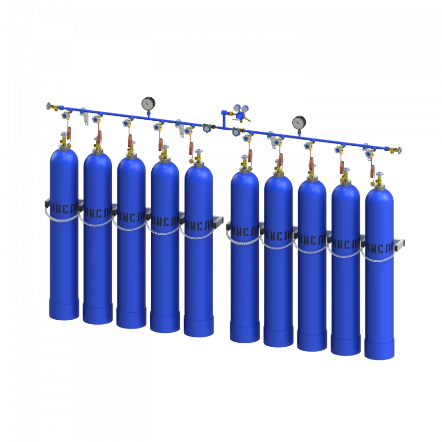 High-Pressure Oxygen Bypass Ramp for 10 Cylinders RPK-10