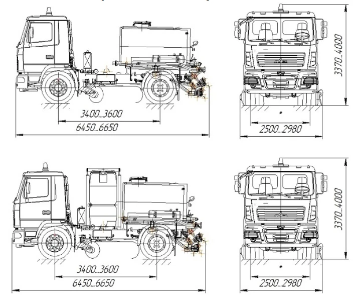 Bitumen Distributor AГS-5550 on MAZ 5550C3 Chassis