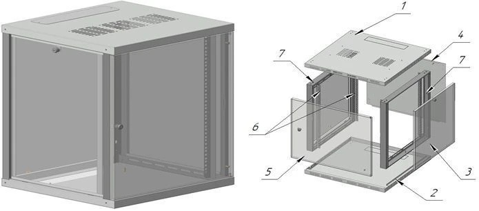 Wall-mounted Telecommunications Cabinet 12U, Model ШТ-С-12U-530x630х500-МГ