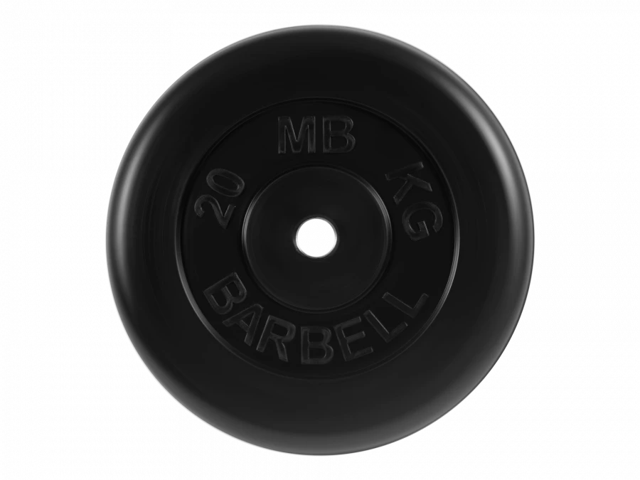 Rubber Coated Disc Standard, Black, 26mm, 20kg MB-PltB26-20