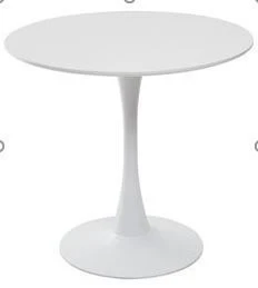 Modern Round Dining Table with Metal Base