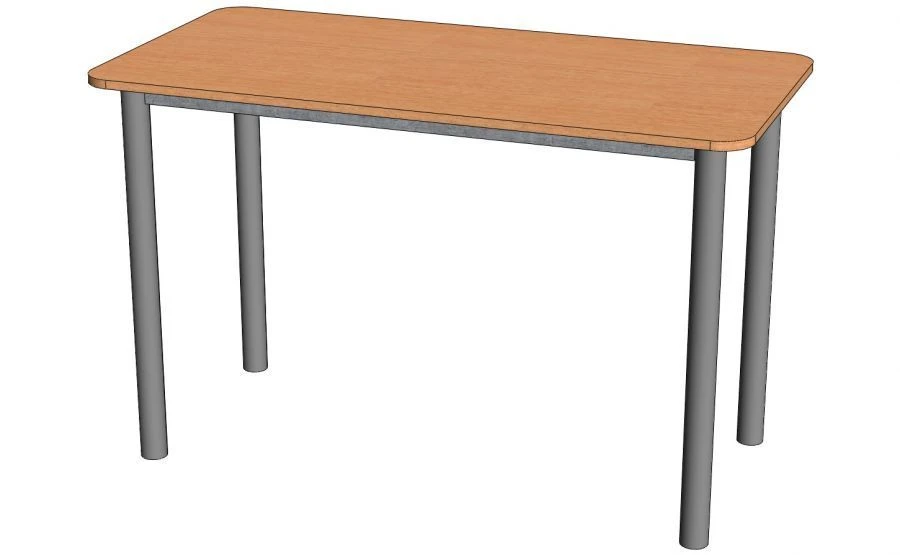 Scratch-Resistant Dining Table with Plastic Coating, Model SO-6