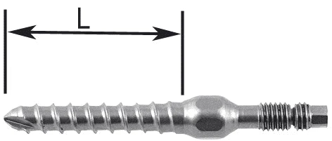 Spinal Screw Ø7.0 mm, Thread Length 25-60 mm, Step 5 mm, Article 814.0XX