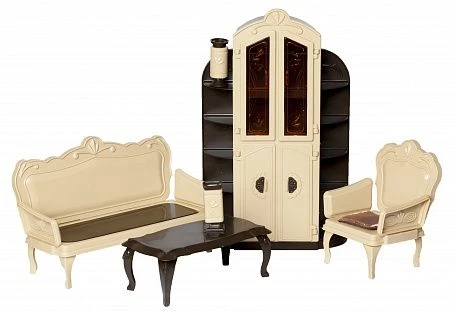 Elegant Doll Living Room Furniture Set for Dolls up to 30cm