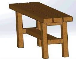 Wooden Bench for Changing Rooms and Lockers